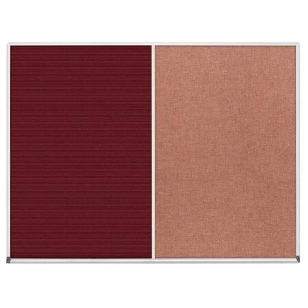 United Visual Products Triple Door Radius Corkboard, 72"x36", Sat, UV7005RC-SATIN-MEDGRY UV7005RC-SATIN-MEDGRY